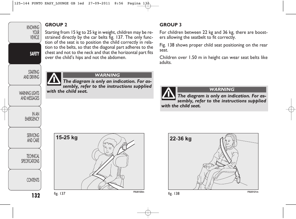 FIAT Punto 2012 User Manual | Page 134 / 267