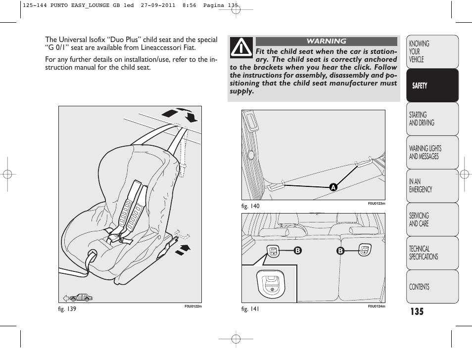 FIAT Punto 2012 User Manual | Page 137 / 267