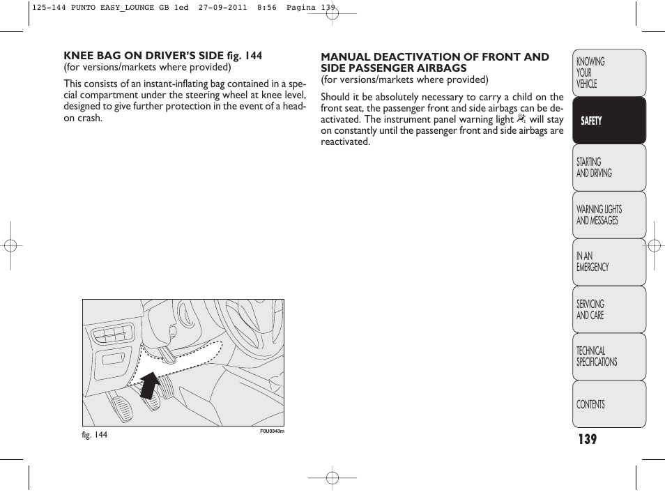 FIAT Punto 2012 User Manual | Page 141 / 267