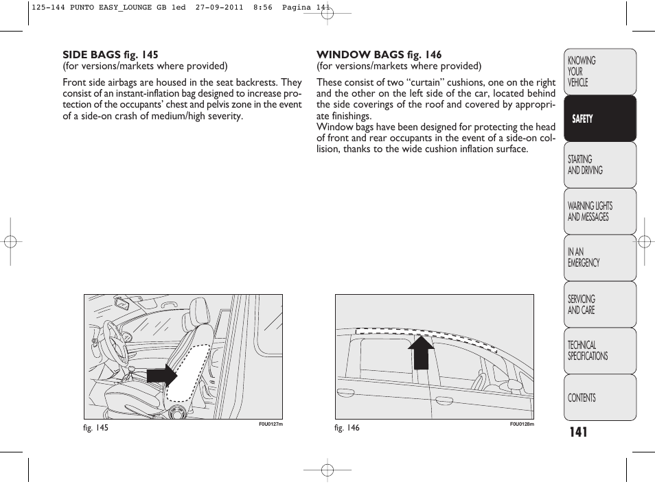 FIAT Punto 2012 User Manual | Page 143 / 267