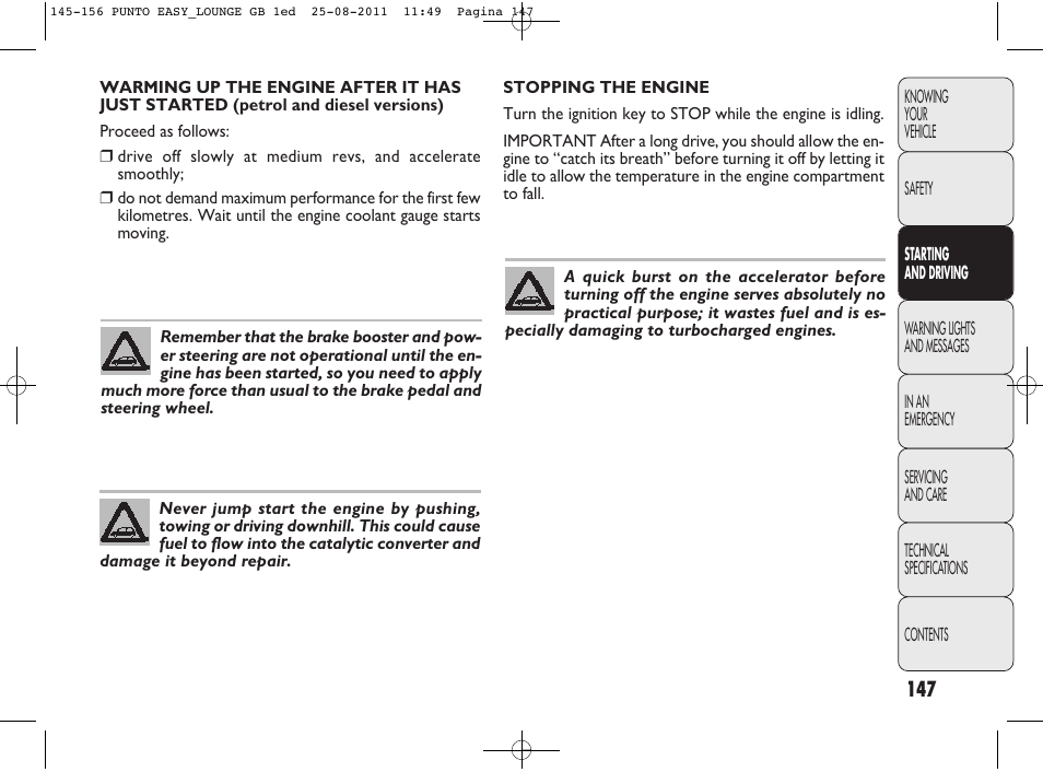 FIAT Punto 2012 User Manual | Page 149 / 267