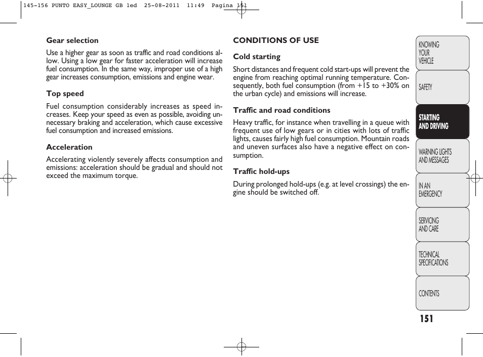 FIAT Punto 2012 User Manual | Page 153 / 267