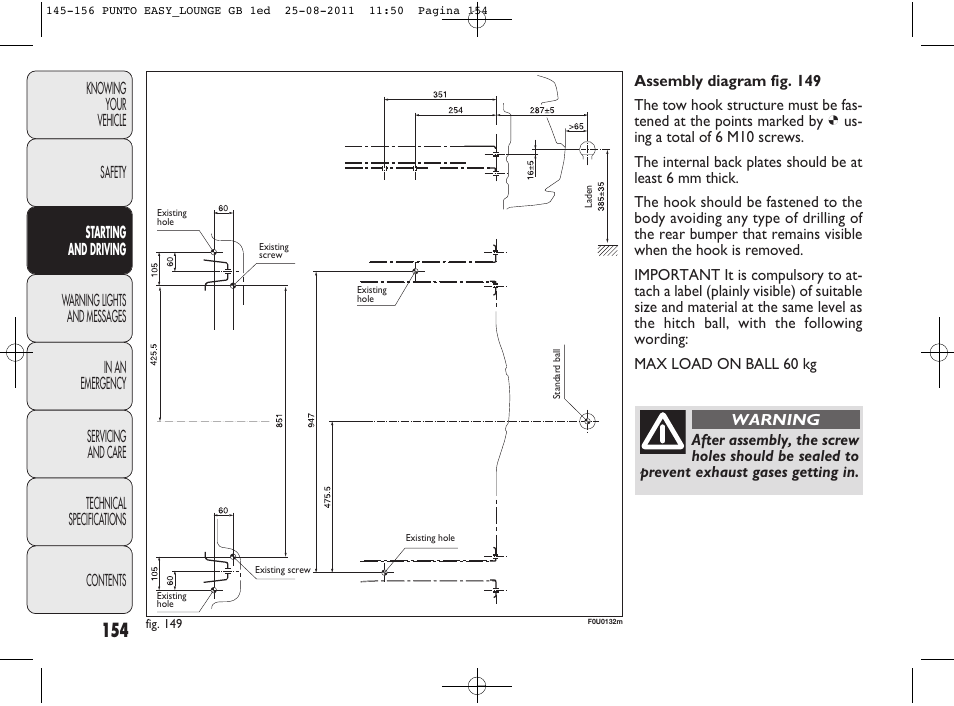 FIAT Punto 2012 User Manual | Page 156 / 267