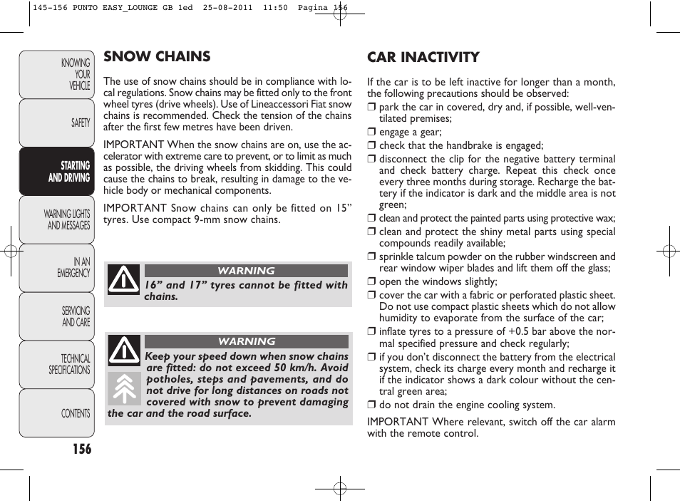 FIAT Punto 2012 User Manual | Page 158 / 267