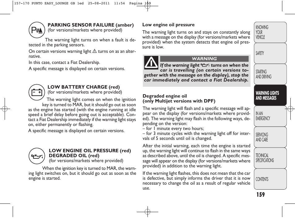 FIAT Punto 2012 User Manual | Page 161 / 267