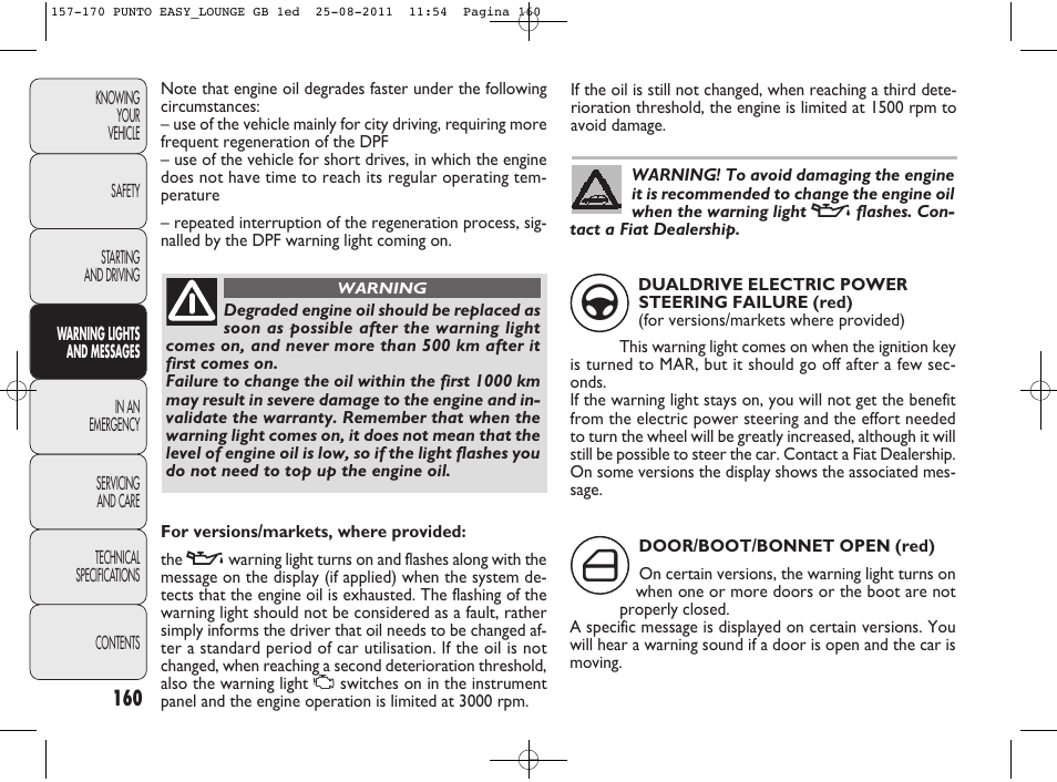 FIAT Punto 2012 User Manual | Page 162 / 267