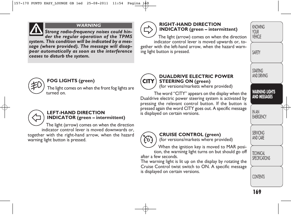 FIAT Punto 2012 User Manual | Page 171 / 267