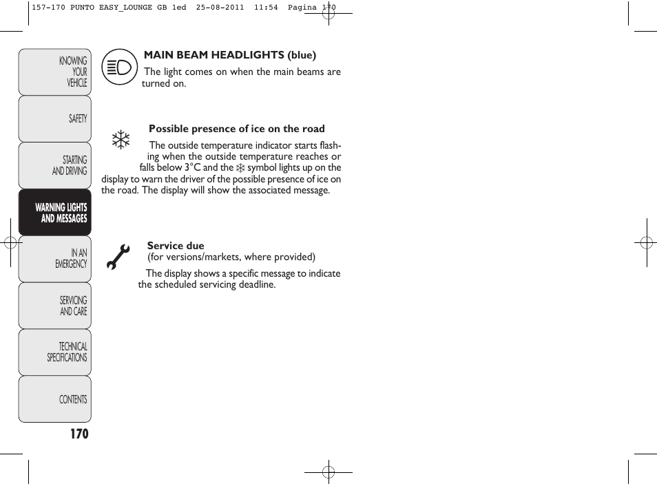 FIAT Punto 2012 User Manual | Page 172 / 267