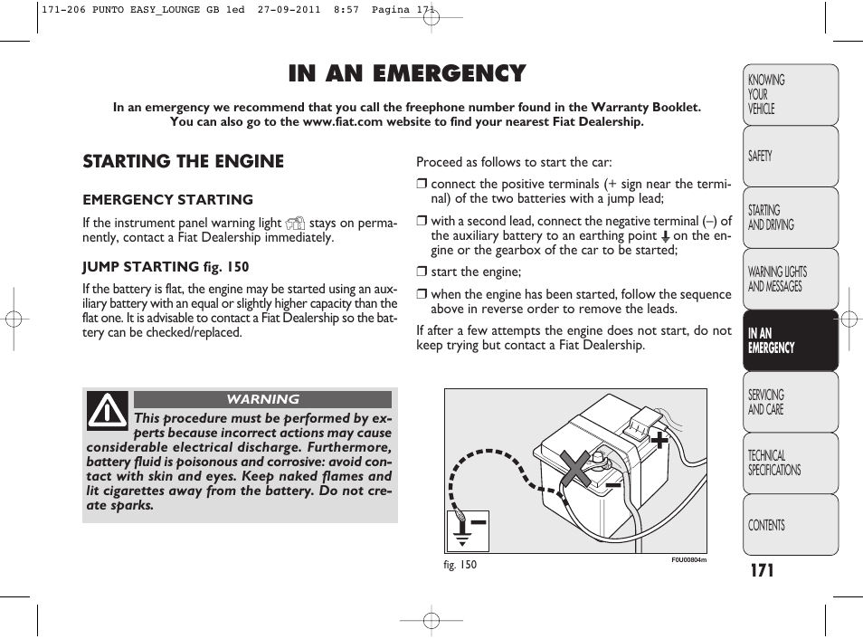 206_punto_easy_lounge_gb_1ed.pdf | FIAT Punto 2012 User Manual | Page 173 / 267