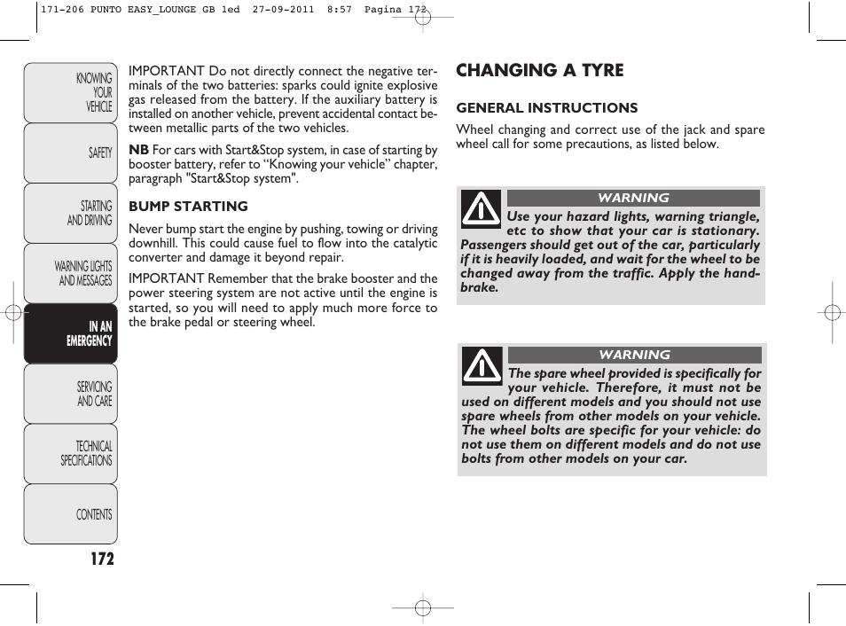 FIAT Punto 2012 User Manual | Page 174 / 267