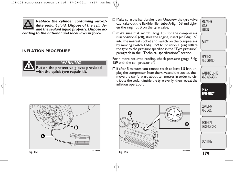 FIAT Punto 2012 User Manual | Page 181 / 267