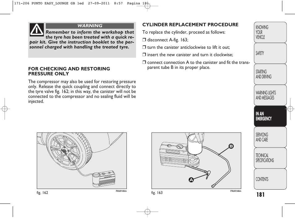 FIAT Punto 2012 User Manual | Page 183 / 267