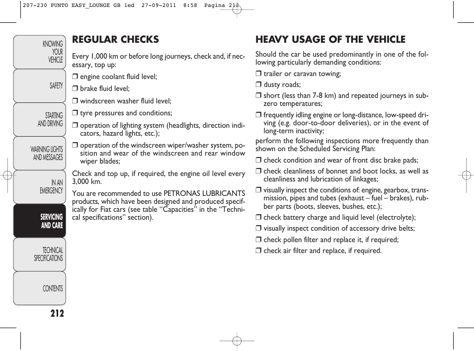 FIAT Punto 2012 User Manual | Page 214 / 267