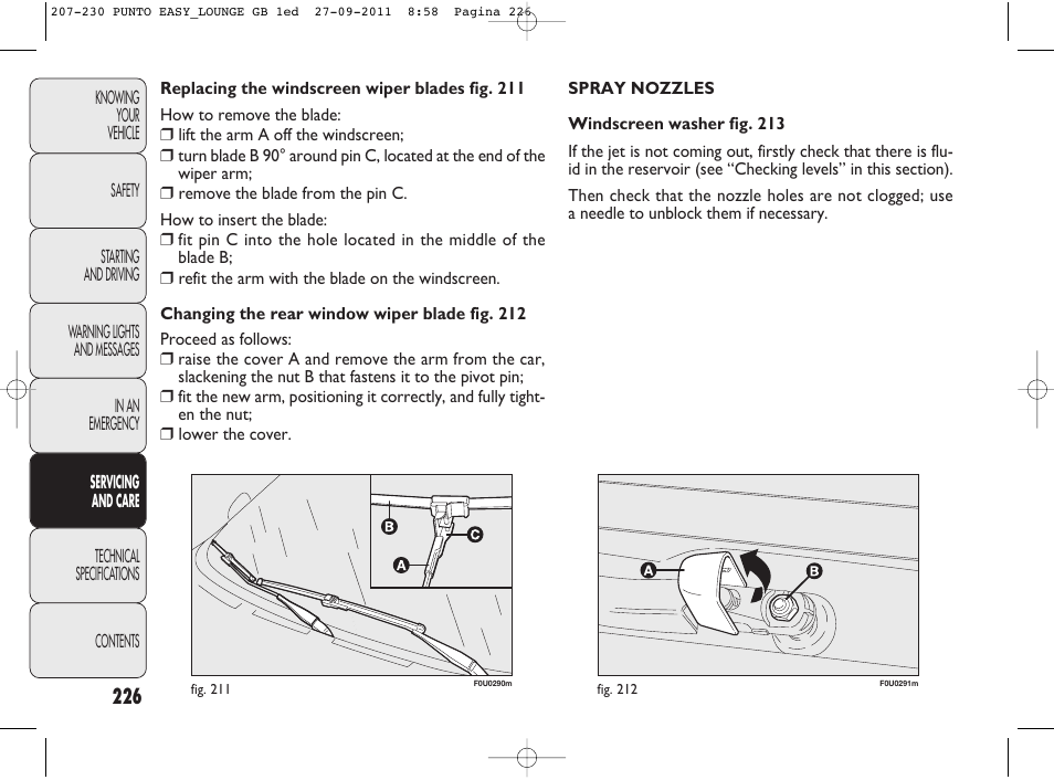 FIAT Punto 2012 User Manual | Page 228 / 267