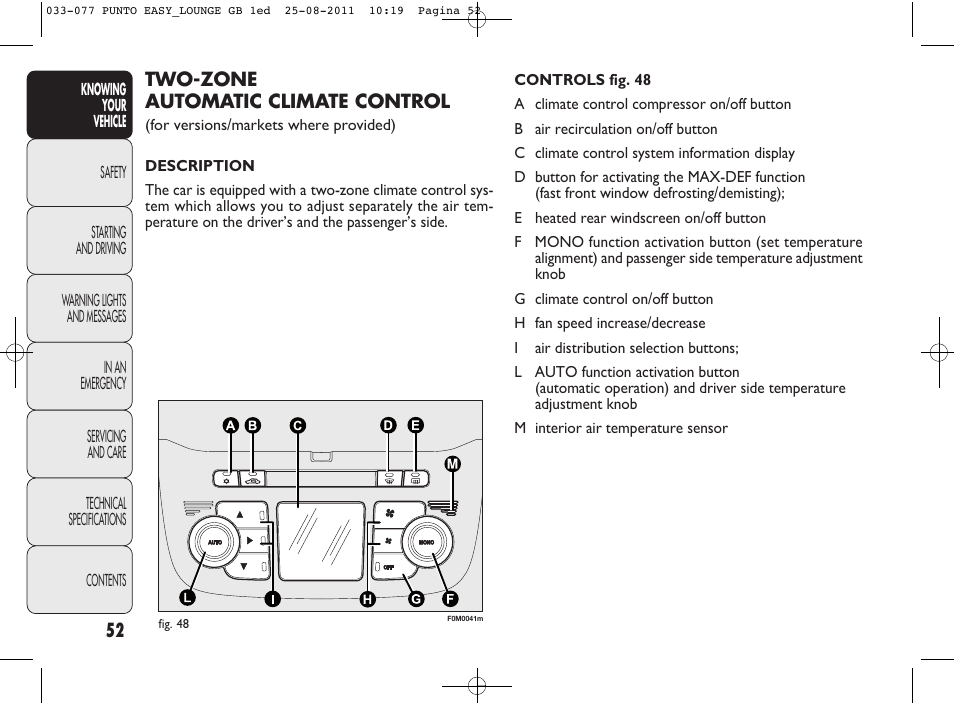 FIAT Punto 2012 User Manual | Page 54 / 267