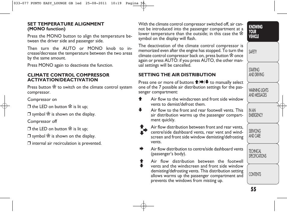 FIAT Punto 2012 User Manual | Page 57 / 267