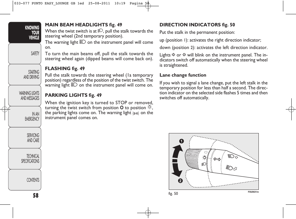 FIAT Punto 2012 User Manual | Page 60 / 267