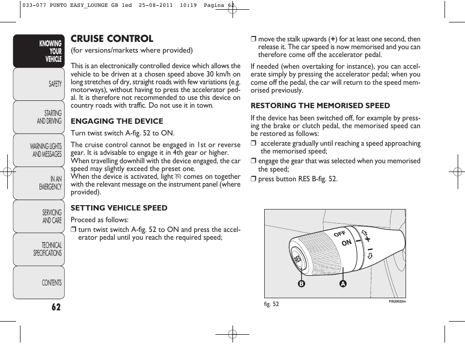 FIAT Punto 2012 User Manual | Page 64 / 267