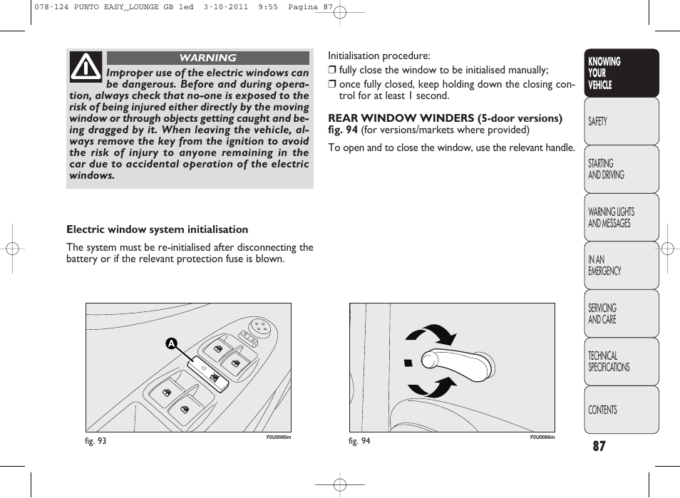 FIAT Punto 2012 User Manual | Page 89 / 267