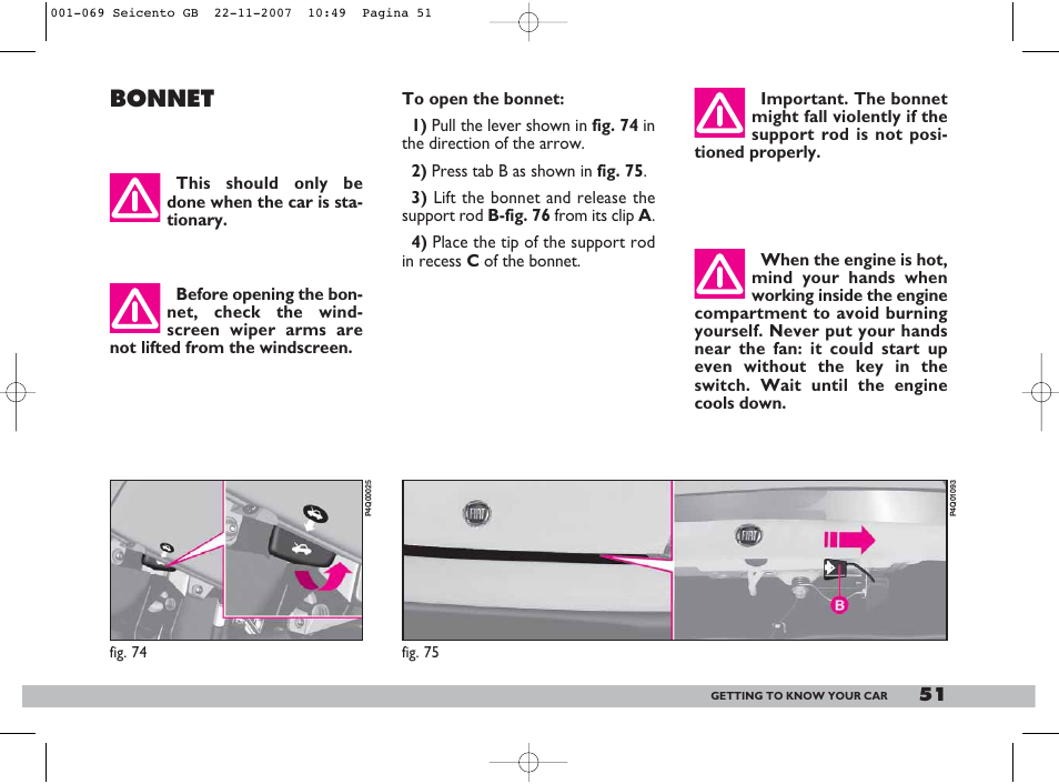 Bonnet | FIAT 600 User Manual | Page 52 / 146