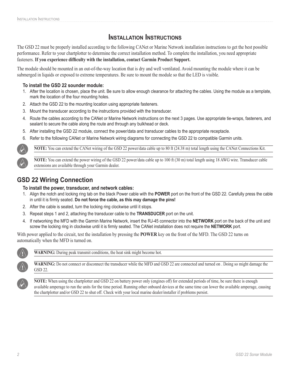 Gsd 22 wiring connection | Garmin GSD 22 User Manual | Page 4 / 10