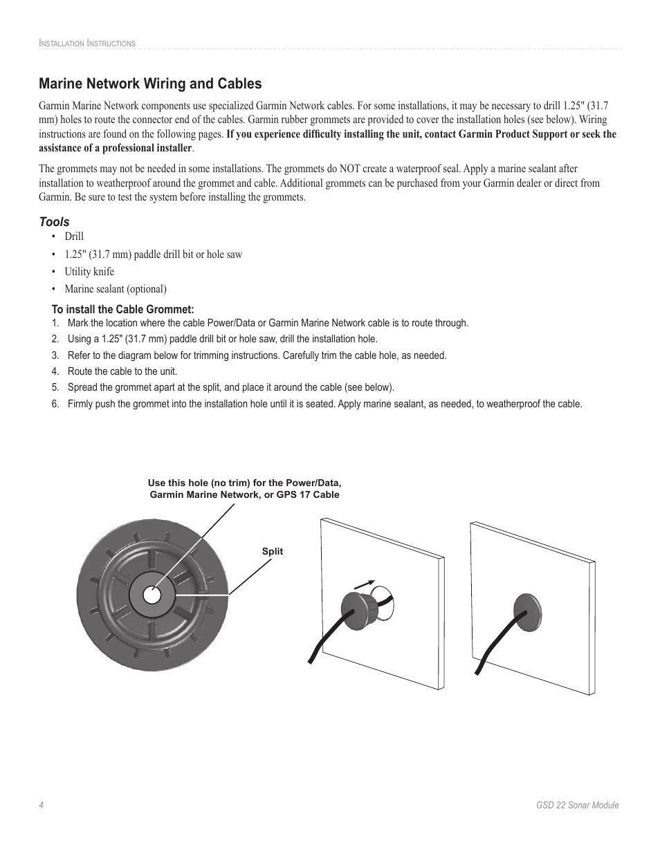 Marine network wiring and cables | Garmin GSD 22 User Manual | Page 6 / 10