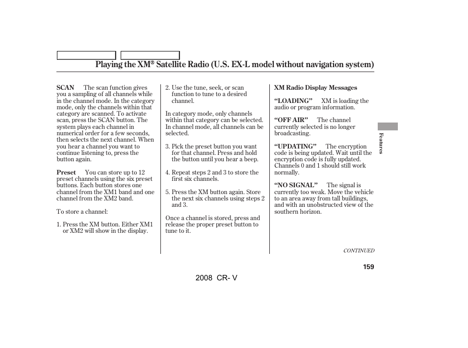 HONDA 2008 CR-V User Manual | Page 163 / 373