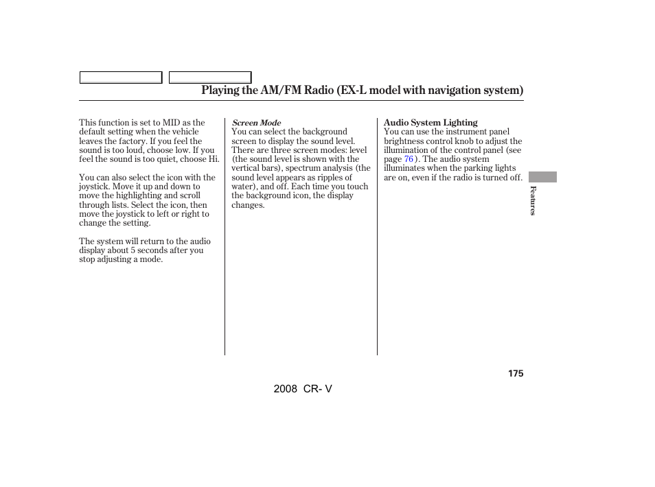 HONDA 2008 CR-V User Manual | Page 179 / 373