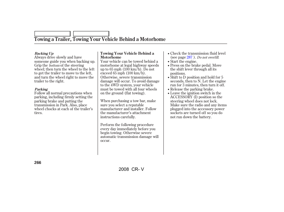 HONDA 2008 CR-V User Manual | Page 270 / 373
