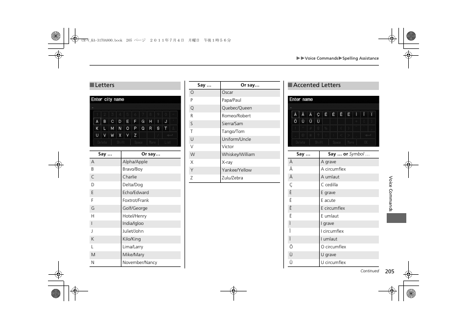 HONDA 2012 CR-V Navigation User Manual | Page 207 / 213