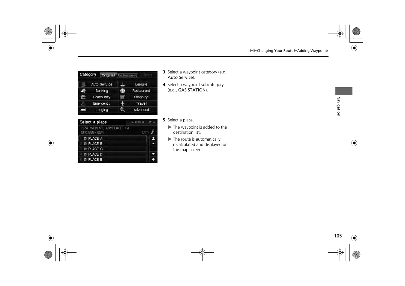 HONDA 2013 CR-Z Navigation User Manual | Page 107 / 209