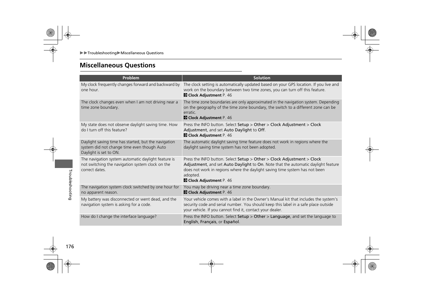 Miscellaneous questions | HONDA 2013 CR-Z Navigation User Manual | Page 178 / 209