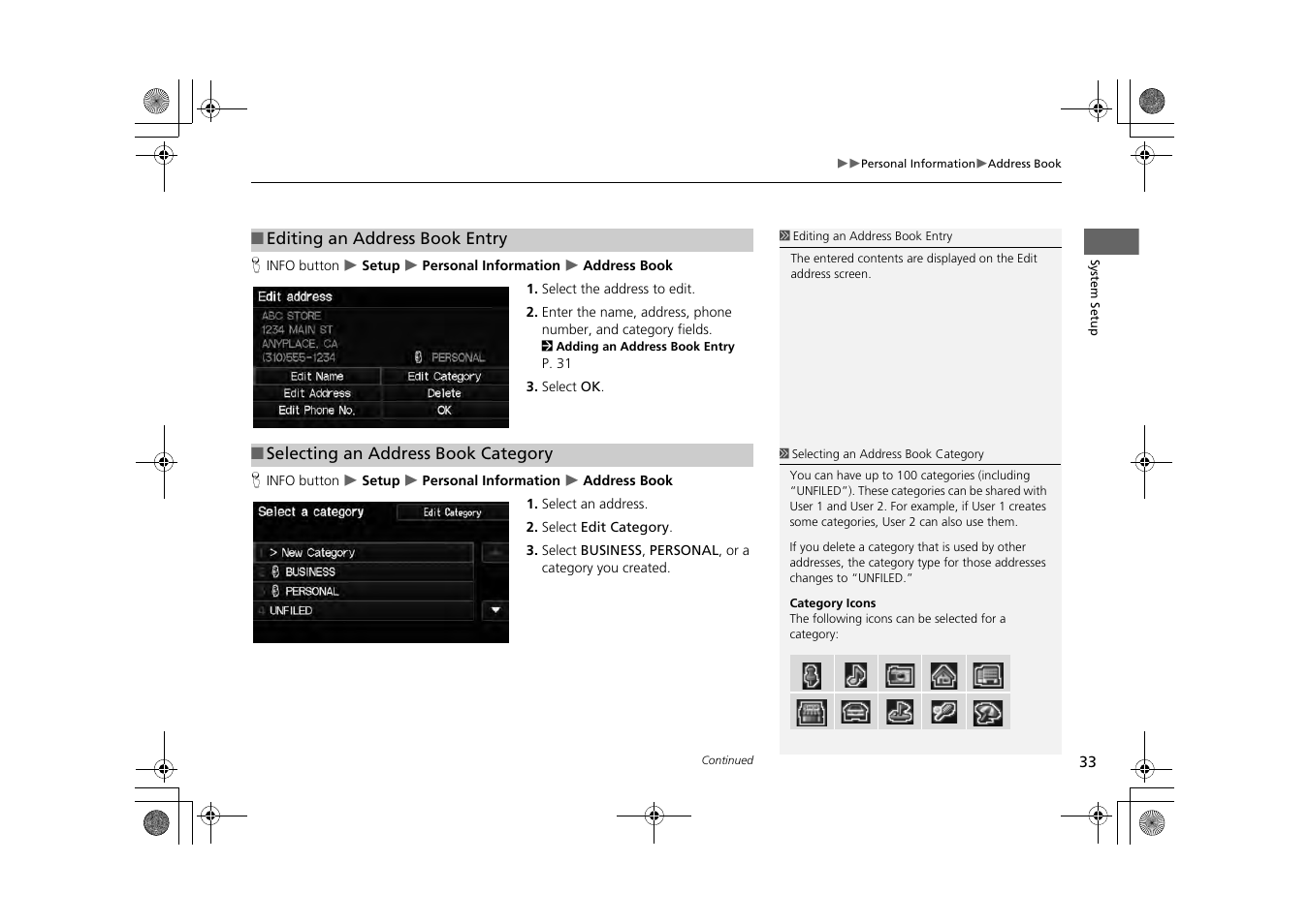 HONDA 2013 CR-Z Navigation User Manual | Page 35 / 209