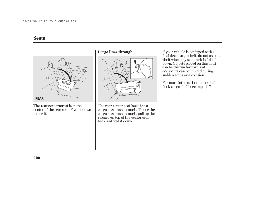 Seats | HONDA 2010 CR-V User Manual | Page 106 / 446