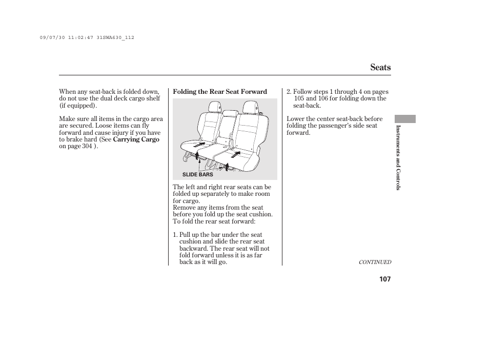 Seats | HONDA 2010 CR-V User Manual | Page 113 / 446