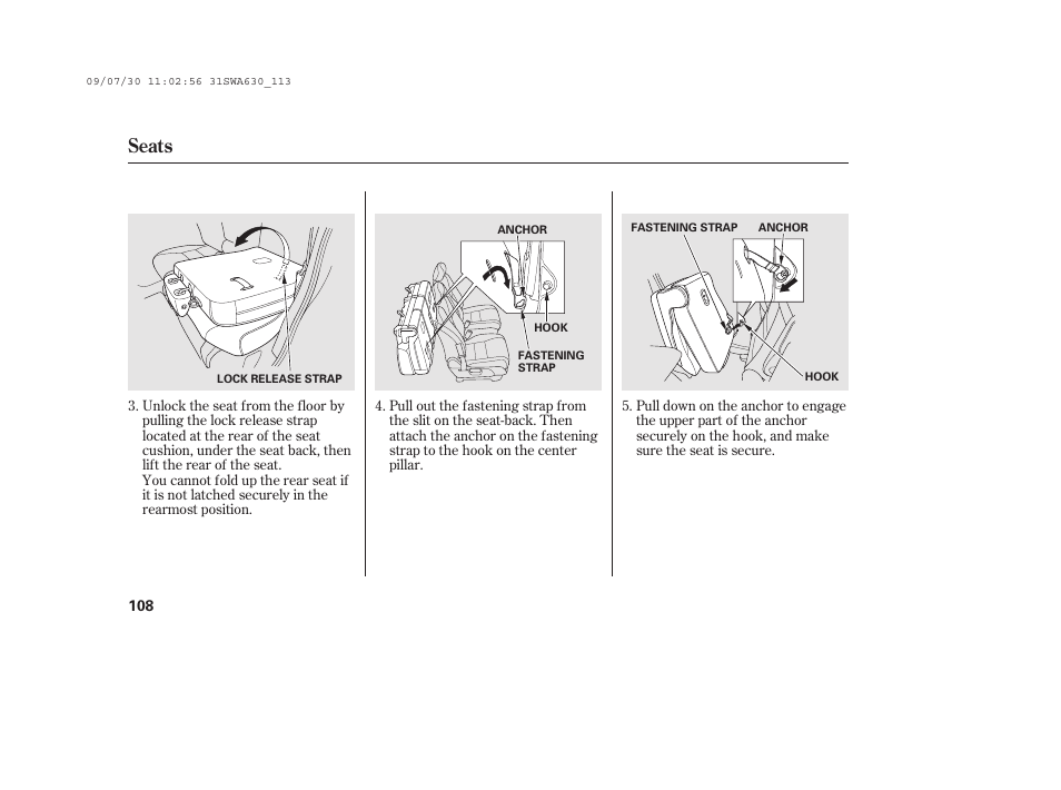 Seats | HONDA 2010 CR-V User Manual | Page 114 / 446