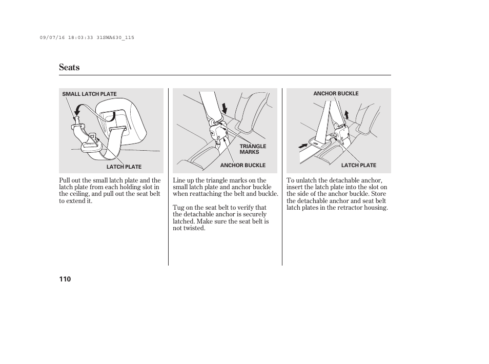 Seats | HONDA 2010 CR-V User Manual | Page 116 / 446