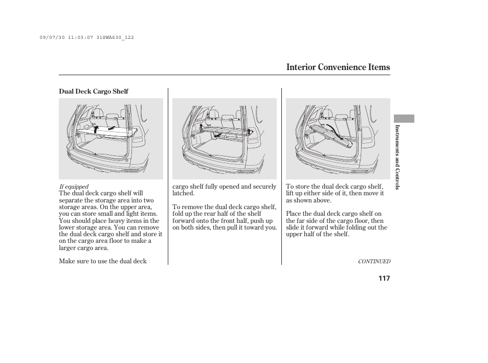 Interior convenience items | HONDA 2010 CR-V User Manual | Page 123 / 446