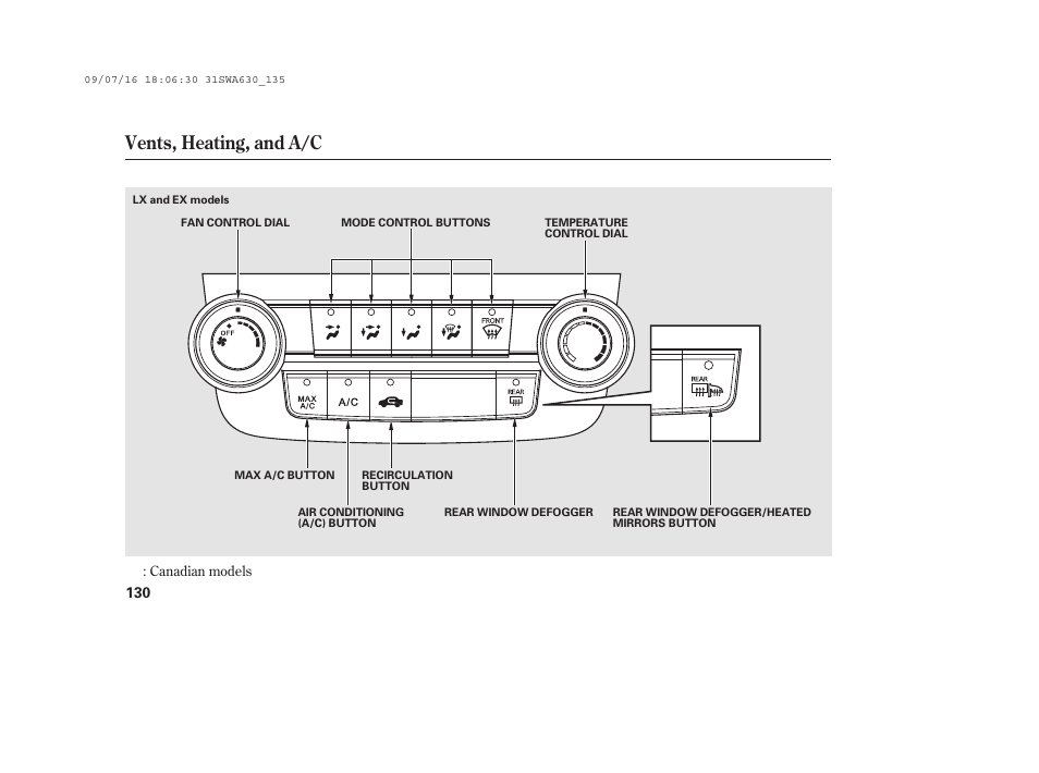 Vents, heating, and a/c | HONDA 2010 CR-V User Manual | Page 136 / 446