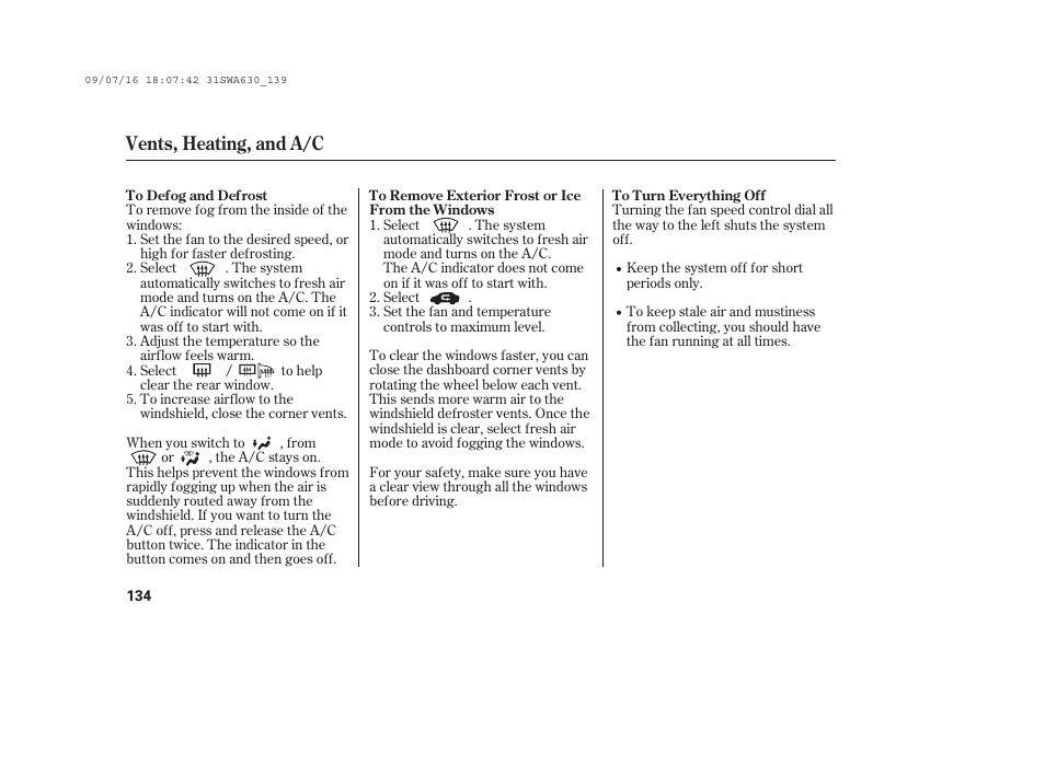 Vents, heating, and a/c | HONDA 2010 CR-V User Manual | Page 140 / 446