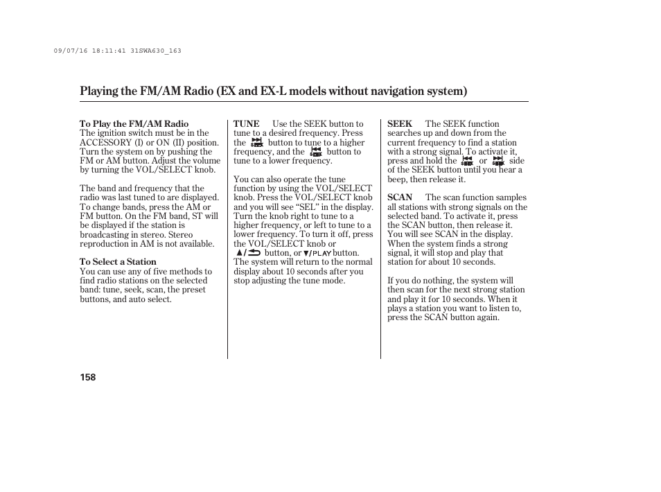 HONDA 2010 CR-V User Manual | Page 164 / 446