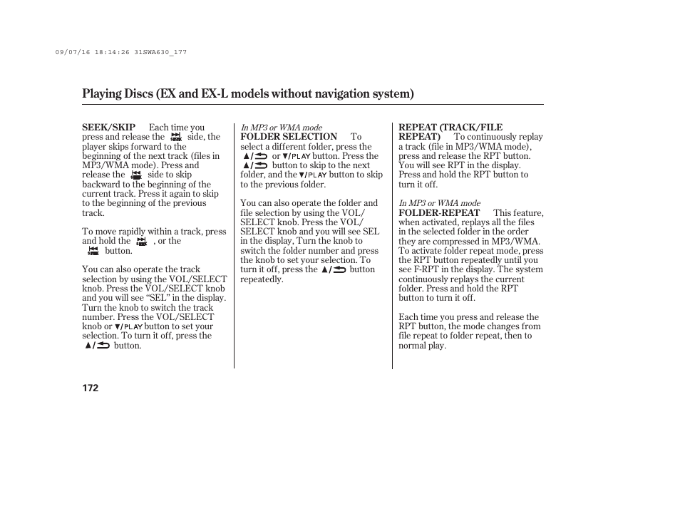 HONDA 2010 CR-V User Manual | Page 178 / 446
