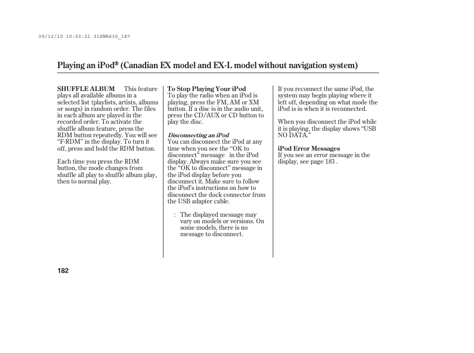 HONDA 2010 CR-V User Manual | Page 188 / 446