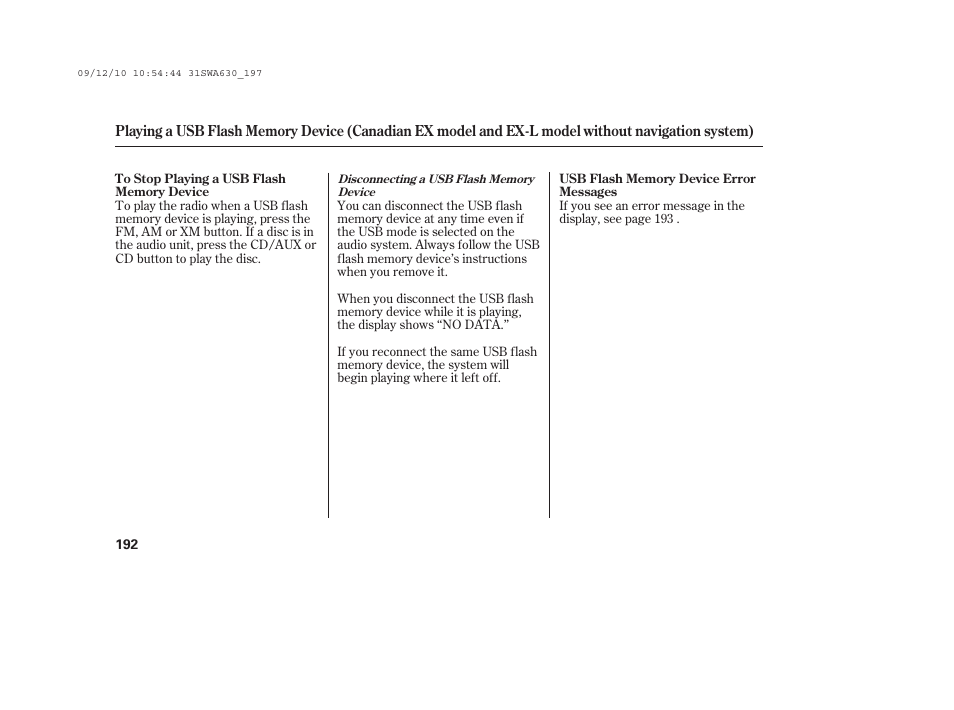 HONDA 2010 CR-V User Manual | Page 198 / 446