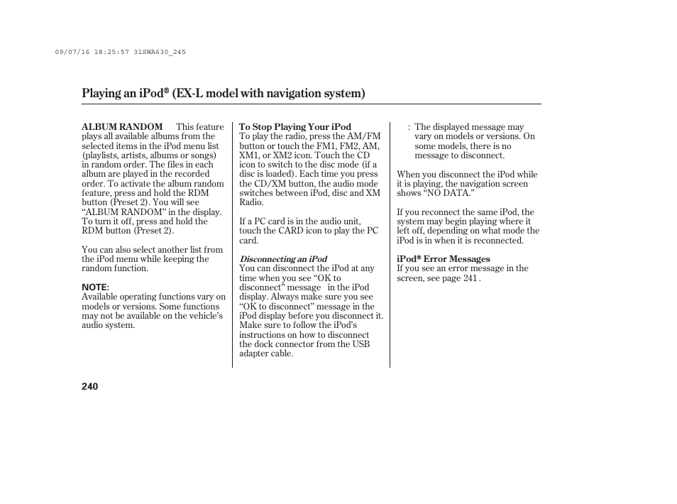 HONDA 2010 CR-V User Manual | Page 246 / 446
