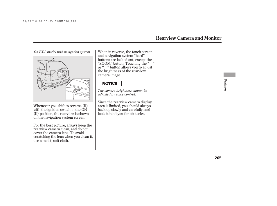 Rearview camera and monitor | HONDA 2010 CR-V User Manual | Page 271 / 446