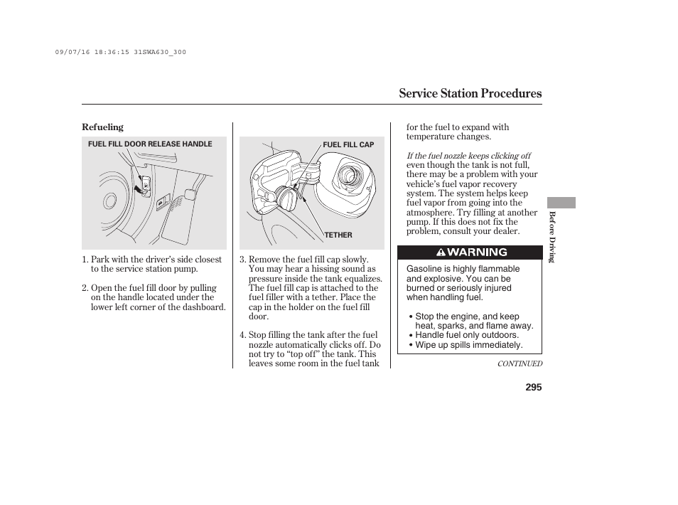 Service station procedures | HONDA 2010 CR-V User Manual | Page 301 / 446