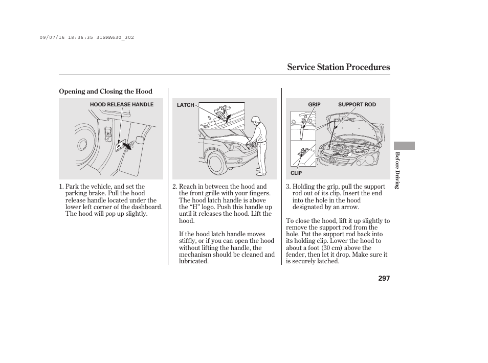 Service station procedures | HONDA 2010 CR-V User Manual | Page 303 / 446