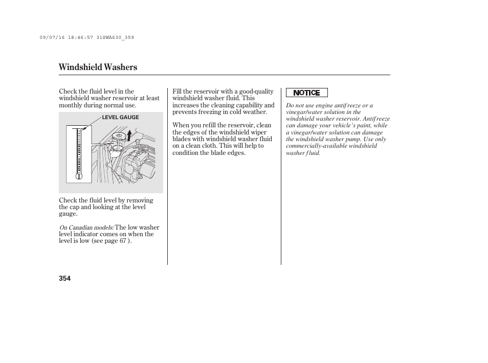Windshield washers | HONDA 2010 CR-V User Manual | Page 360 / 446