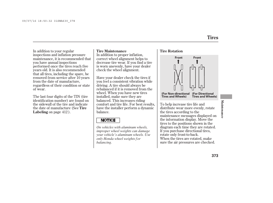 Tires | HONDA 2010 CR-V User Manual | Page 379 / 446